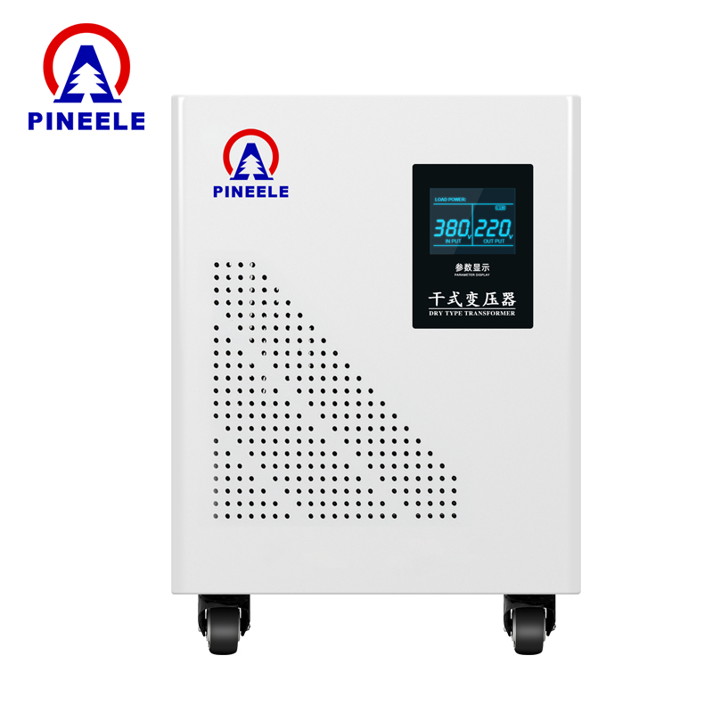 1 kVA 3 phase transformer on industrial platform with metal enclosure