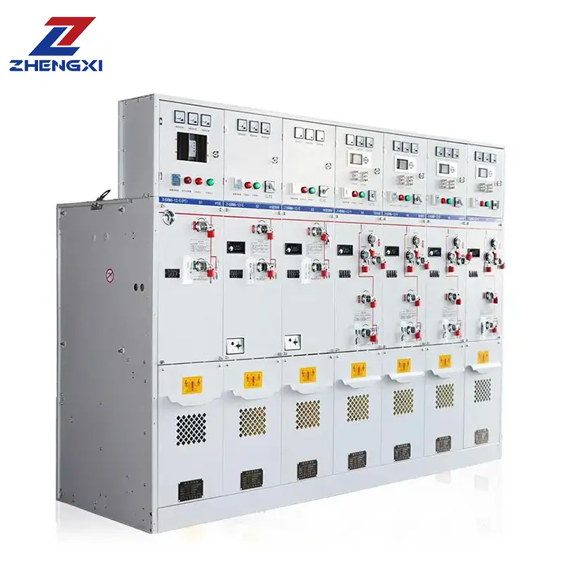 Exploded view of SRM6-12 stainless steel gas-insulated switchgear compartments